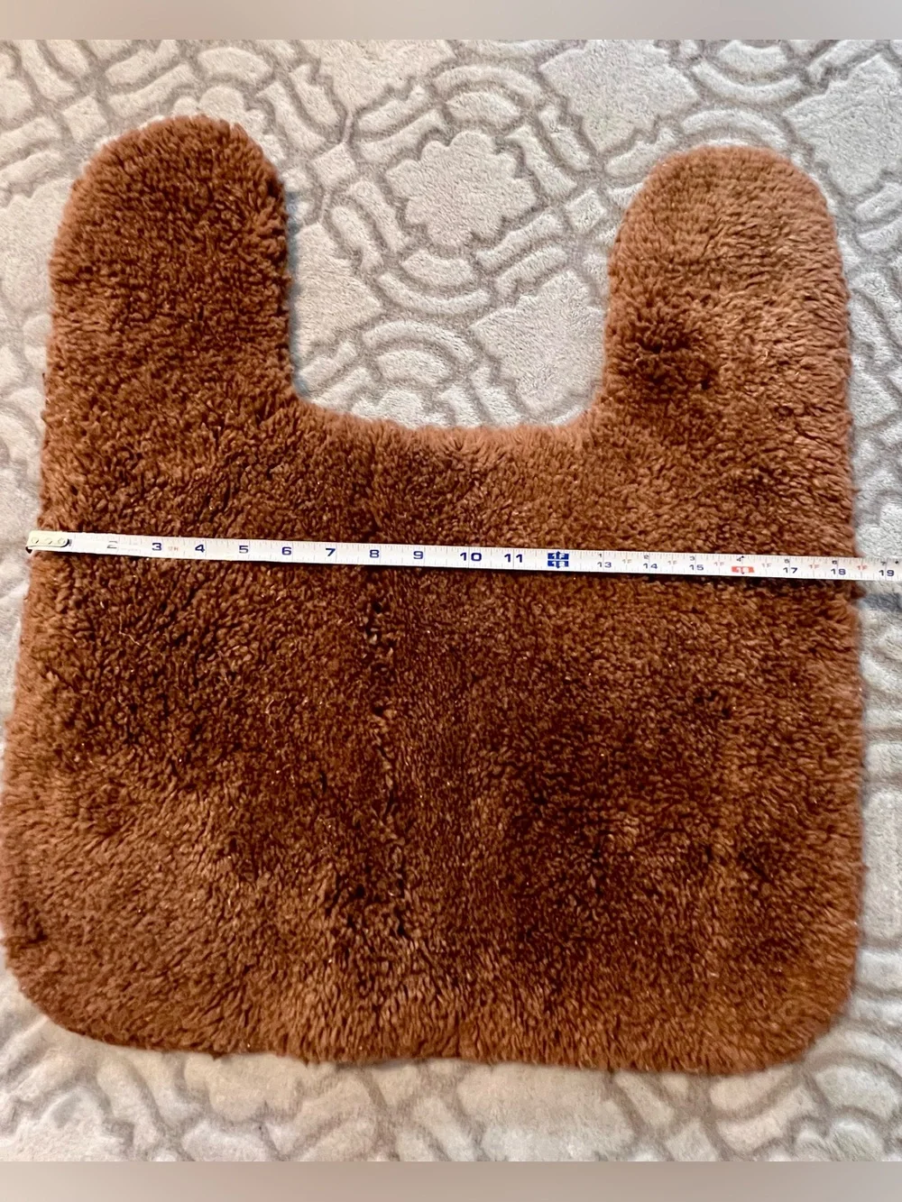 Brown Contour Toilet Rug Bath Mat 19x21 Plush Bathroom Rug